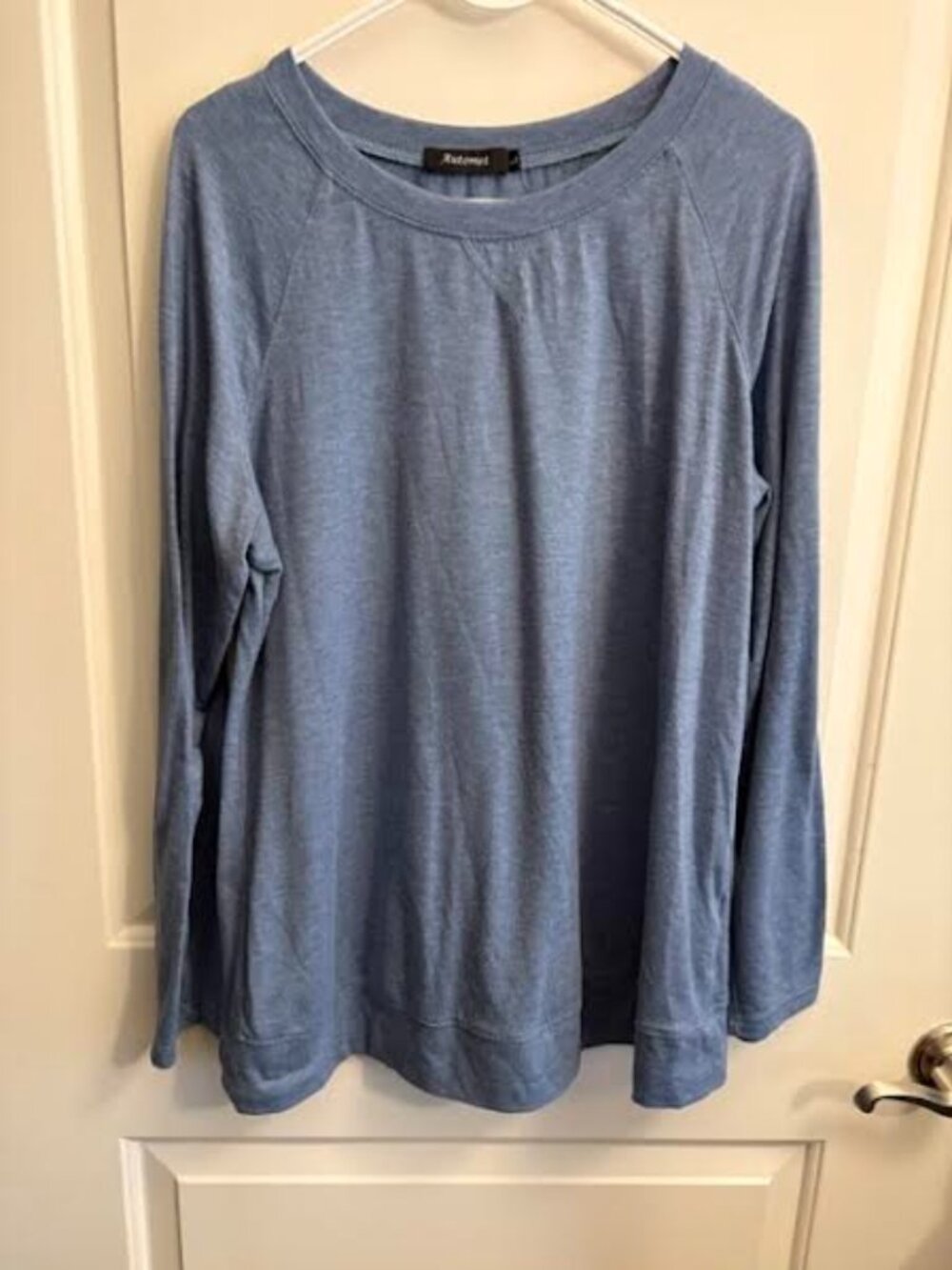 Light Blue Long Sleeve Crew Neck Top